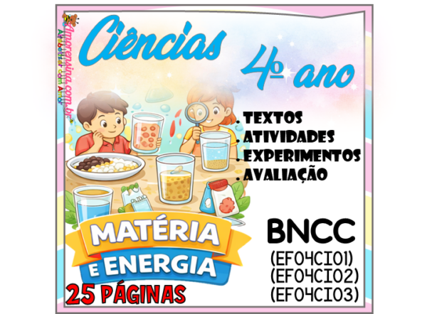 Matéria e Energia 4º ano – Atividades de Ciências | BNCC